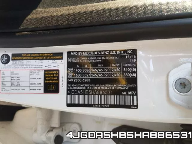 4JGDA5HB5HA886531 фото 2