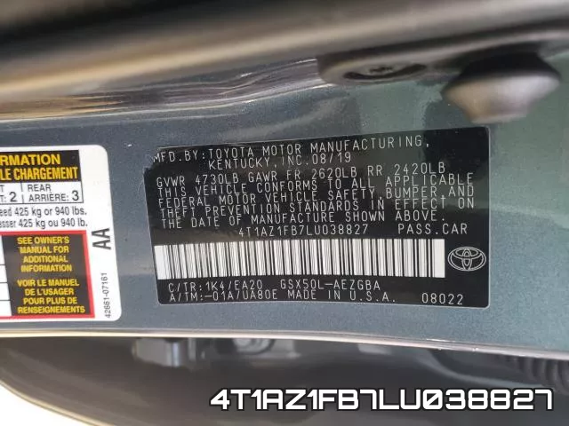 4T1AZ1FB7LU038827 фото 2