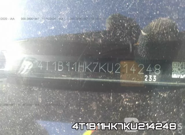 4T1B11HK7KU214248 фото 10