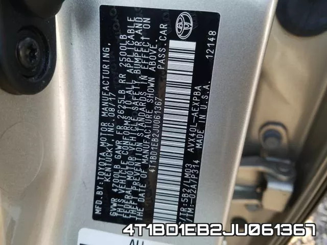 4T1BD1EB2JU061367 фото 2