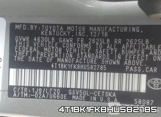 4T1BK1FK8HU582785 фото 10