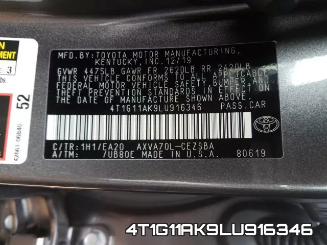 4T1G11AK9LU916346 фото 2