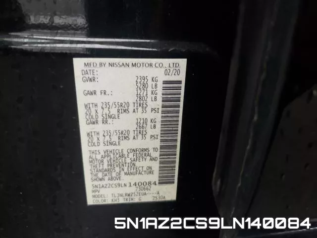 5N1AZ2CS9LN140084 фото 2