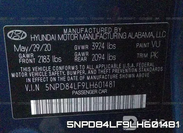5NPD84LF9LH601481 фото 10