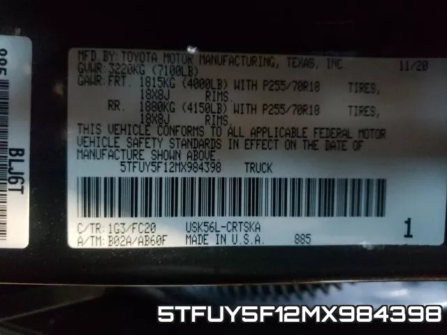 5TFUY5F12MX984398 фото 2