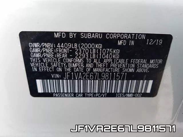 JF1VA2E67L9811571 фото 2