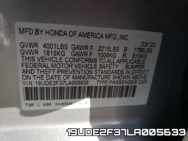 19UDE2F37LA005633 фото 2