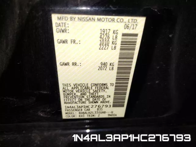1N4AL3AP1HC276793 фото 2