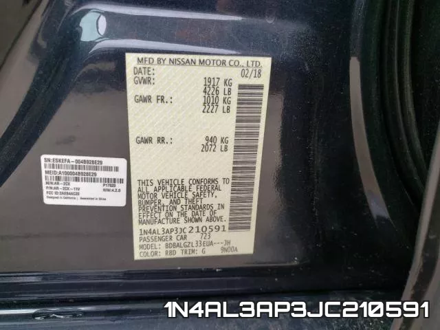 1N4AL3AP3JC210591 фото 2
