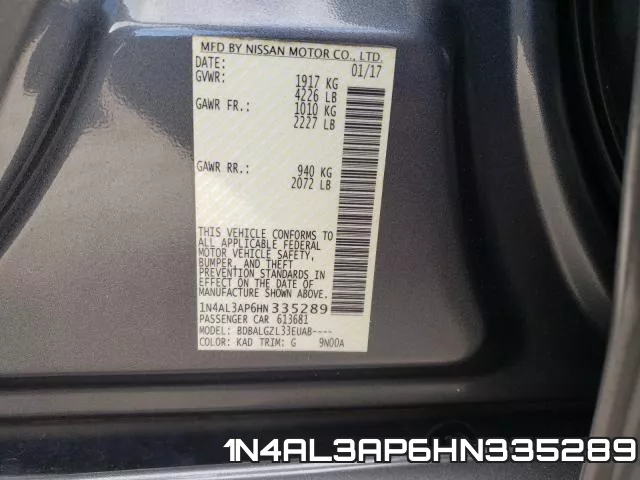 1N4AL3AP6HN335289 фото 2