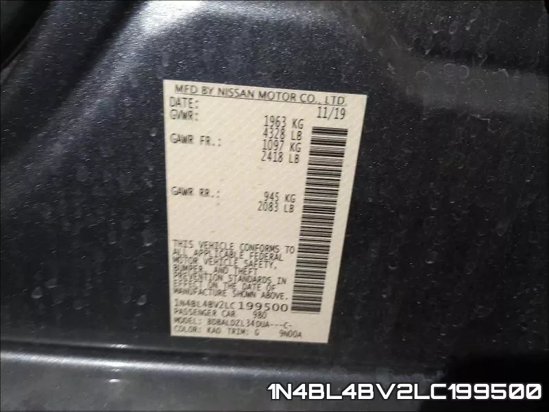1N4BL4BV2LC199500 фото 2
