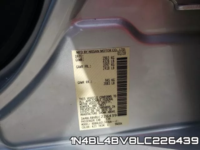 1N4BL4BV8LC226439 фото 2
