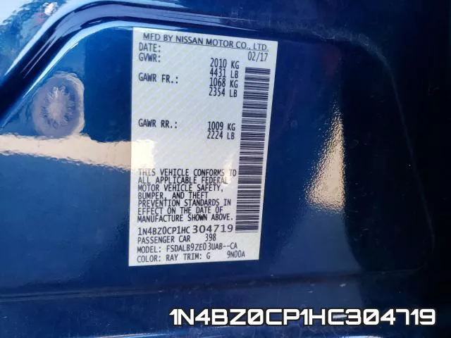 1N4BZ0CP1HC304719 фото 2