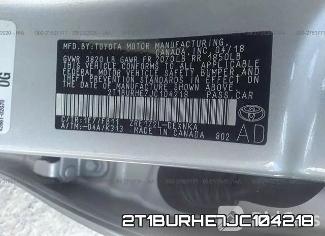 2T1BURHE7JC104218 фото 10