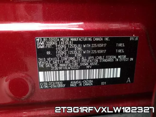 2T3G1RFVXLW102327 фото 2