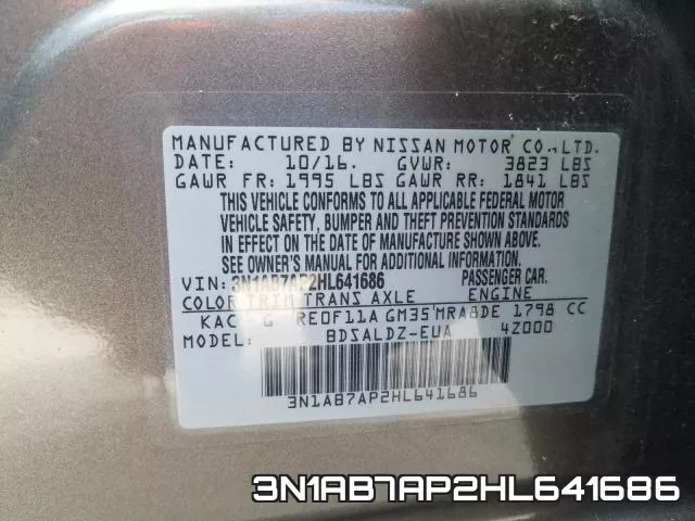 3N1AB7AP2HL641686 фото 2