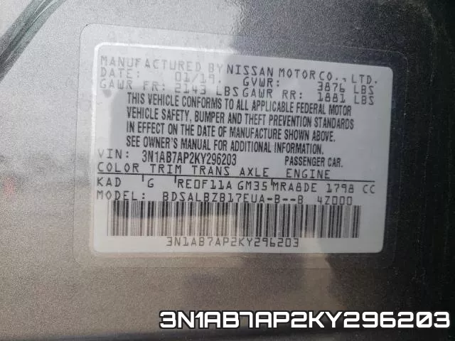 3N1AB7AP2KY296203 фото 2