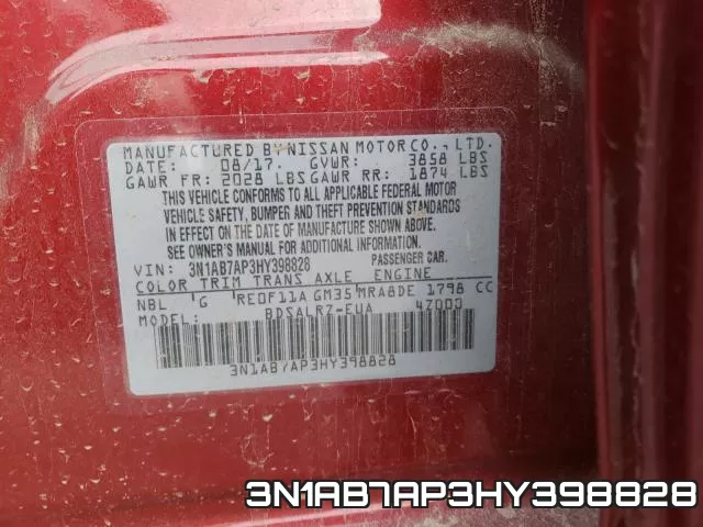 3N1AB7AP3HY398828 фото 2