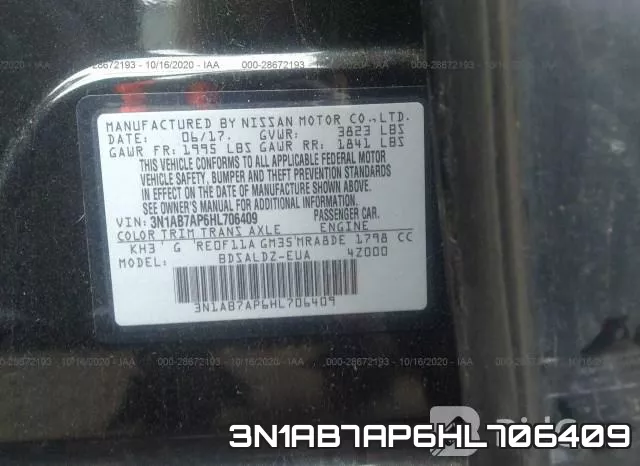 3N1AB7AP6HL706409 фото 9