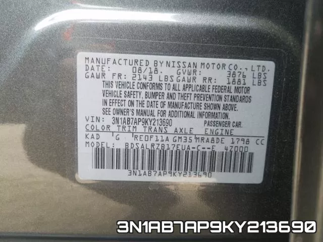 3N1AB7AP9KY213690 фото 2