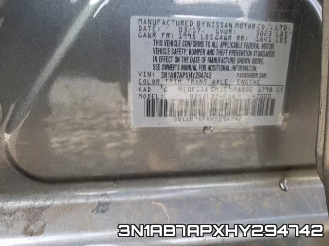 3N1AB7APXHY294742 фото 2