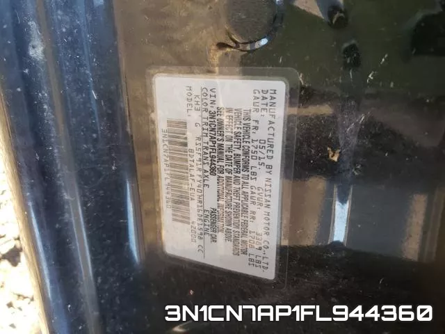 3N1CN7AP1FL944360 фото 2