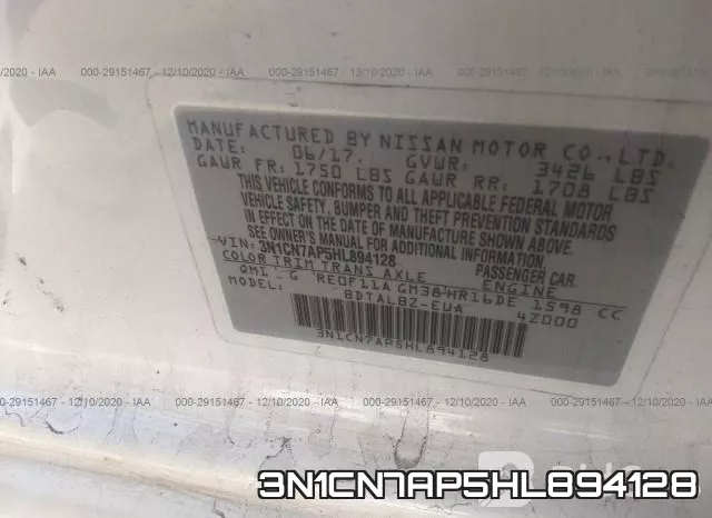 3N1CN7AP5HL894128 фото 9