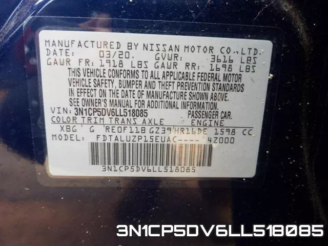 3N1CP5DV6LL518085 фото 2
