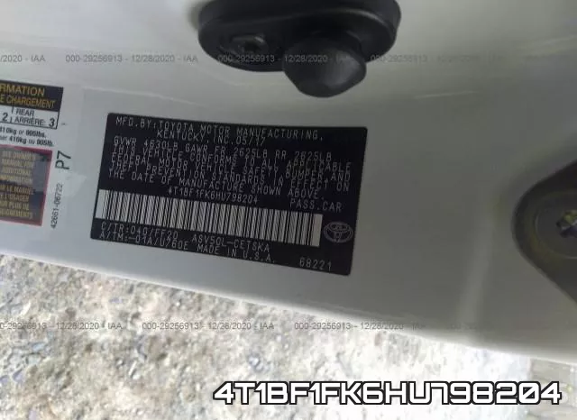 4T1BF1FK6HU798204 фото 10
