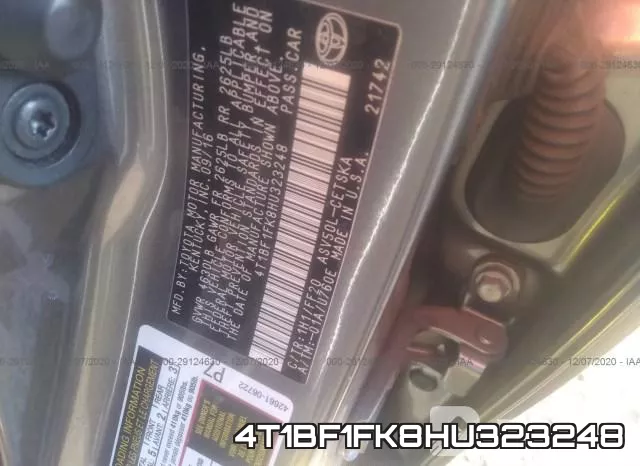 4T1BF1FK8HU323248 фото 10