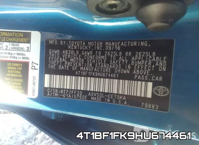 4T1BF1FK9HU674461 фото 10
