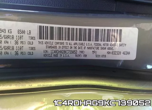 1C4RDHAG9KC739052 фото 10