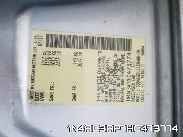 1N4AL3AP7HC473774 фото 2