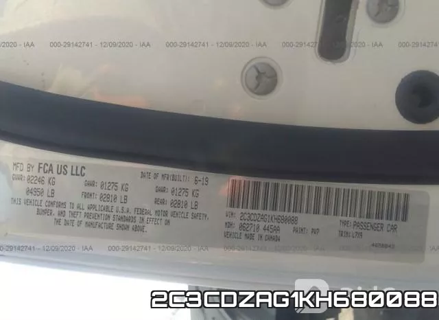 2C3CDZAG1KH680088 фото 9