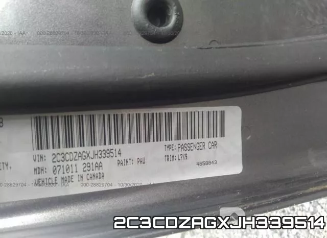 2C3CDZAGXJH339514 фото 10