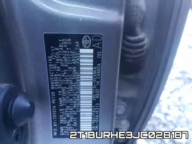 2T1BURHE3JC028187 фото 2