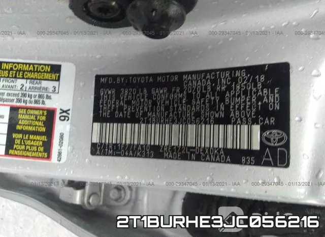 2T1BURHE3JC056216 фото 10