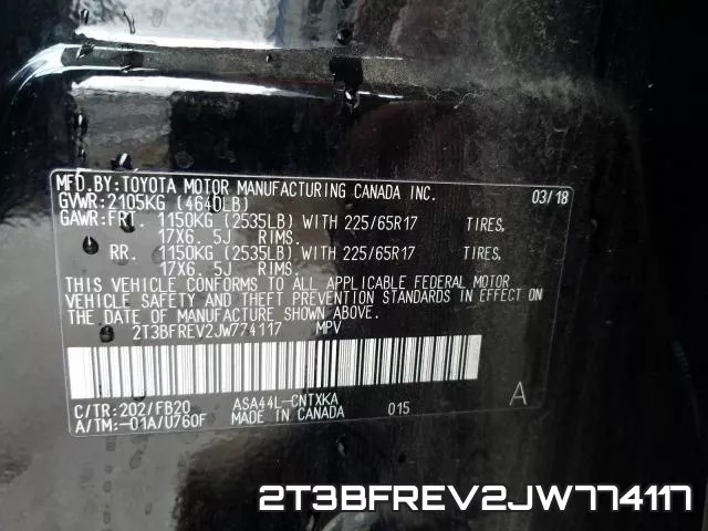 2T3BFREV2JW774117 фото 2