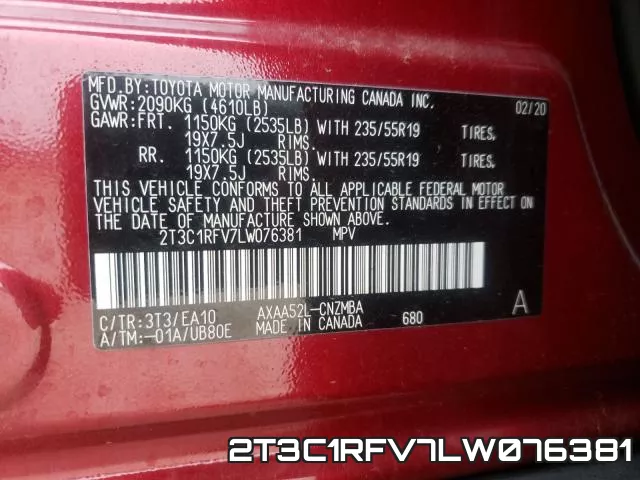 2T3C1RFV7LW076381 фото 2