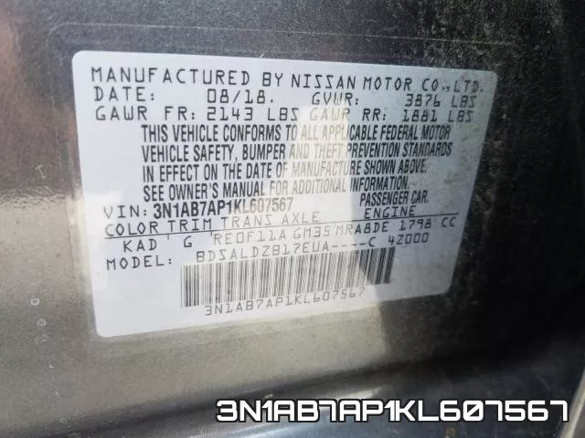 3N1AB7AP1KL607567 фото 2