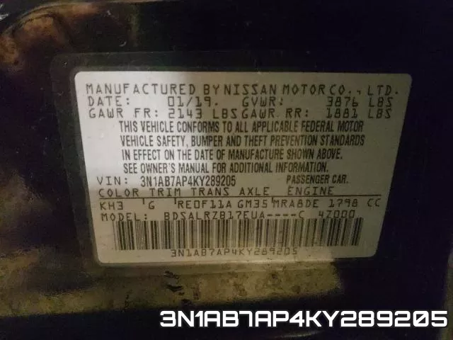 3N1AB7AP4KY289205 фото 2