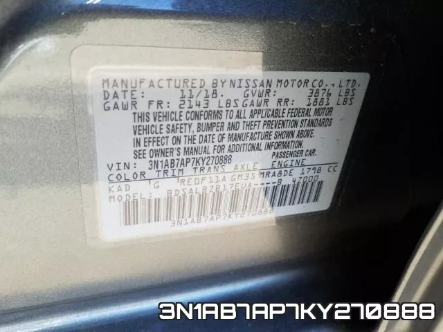 3N1AB7AP7KY270888 фото 2