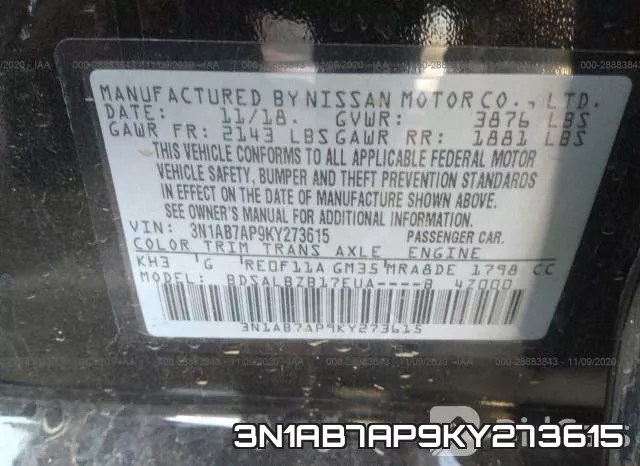 3N1AB7AP9KY273615 фото 9