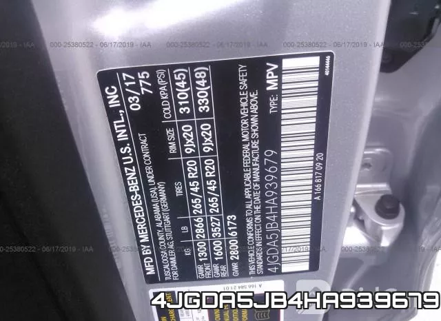 4JGDA5JB4HA939679 фото 9