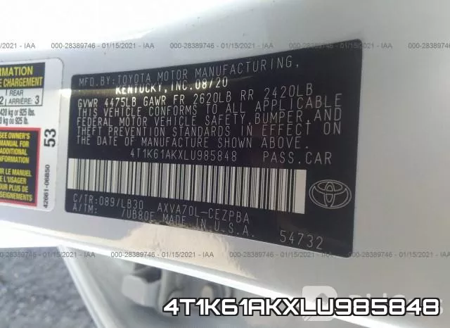 4T1K61AKXLU985848 фото 9