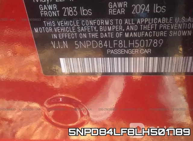 5NPD84LF8LH501789 фото 10