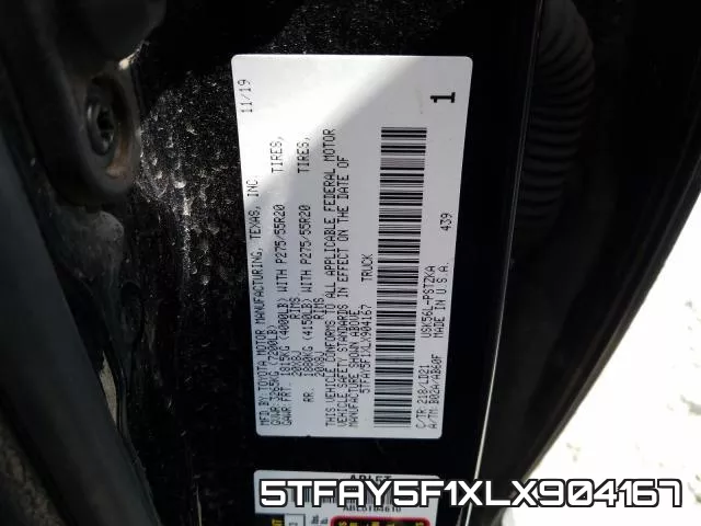 5TFAY5F1XLX904167 фото 2