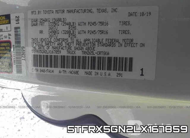 5TFRX5GN2LX167859 фото 10