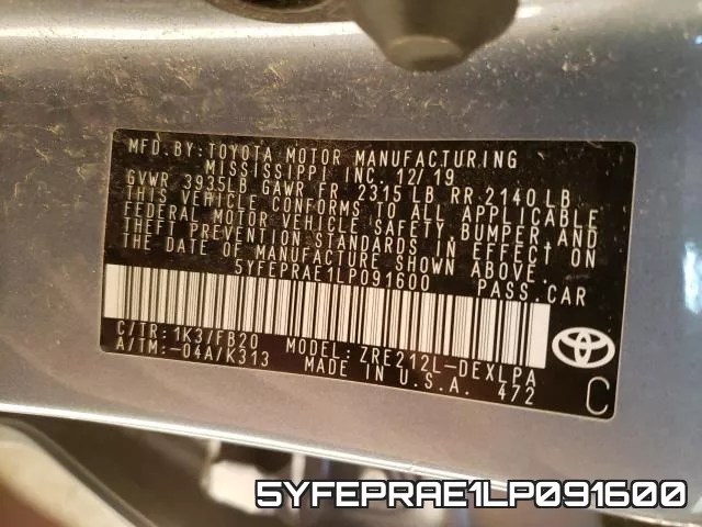 5YFEPRAE1LP091600 фото 2