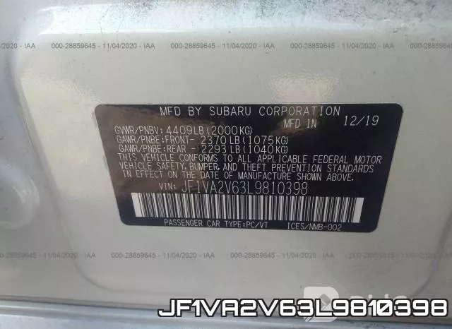 JF1VA2V63L9810398 фото 9